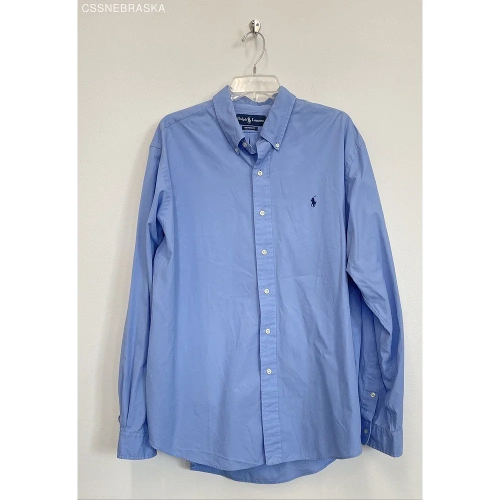Polo Ralph Lauren Blue long-sleeve button-down shirt. - Size XXL